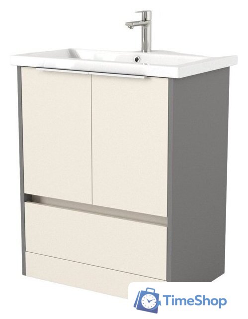  Дабер Тумба под умывальник 017 Andrea Elen 80 Т17.8А.0.19Б (бежевый/серый/ручка белая) - Изображение №1 — Интернет-магазин Time-Shop