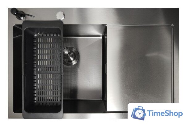 Кухонная мойка Stellar Decor S6550NB-L-D (нано черный) - Изображение №1 — Интернет-магазин Time-Shop