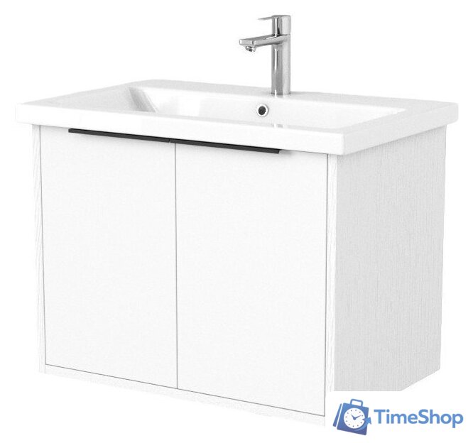  Дабер Тумба под умывальник 018 Cersanit Como 70 Т18.7С.0.5Ч (белый древесный/ручка черная) - Изображение №1 — Интернет-магазин Time-Shop