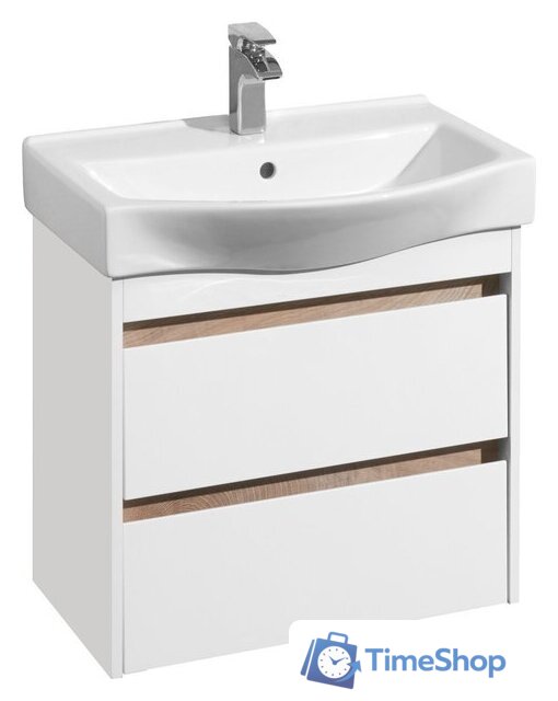  Акватон Тумба под умывальник Нортон 65 1A248801NT010 (белый/дуб эндгр.) - Изображение №1 — Интернет-магазин Time-Shop
