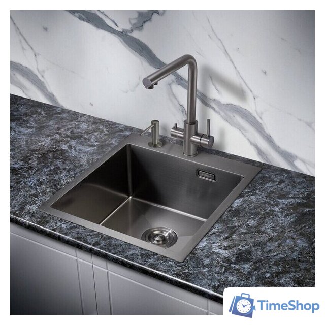 Кухонная мойка Milacio Denia 46 Steel MC.77479 (вороненая сталь) - Изображение №2 — Интернет-магазин Time-Shop
