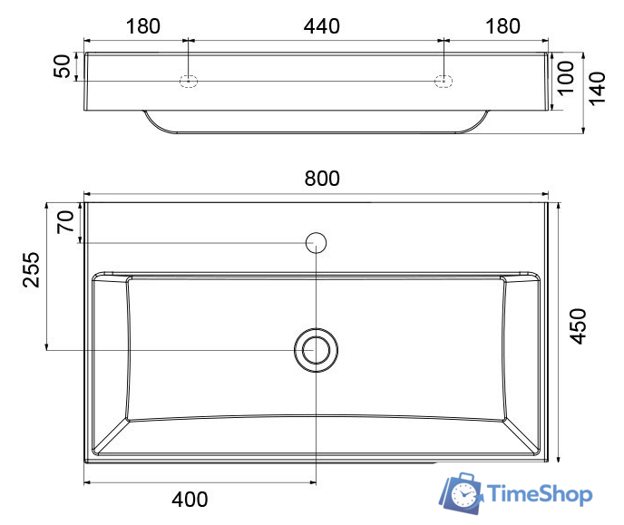 Умывальник Ravak Natural 800 XJO01280000 - Изображение №3 — Интернет-магазин Time-Shop