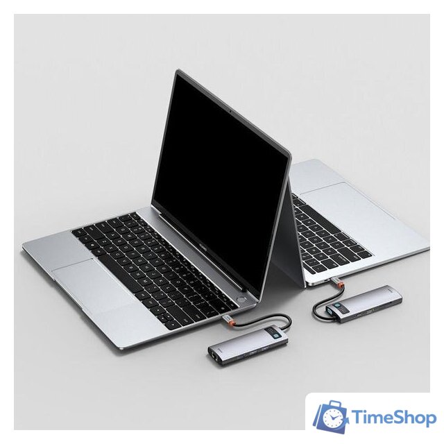 Док-станция Baseus Metal Gleam Series 8-in-1 Multifunctional Type-C HUB Docking Station CAHUB-CV0G - Изображение №9 — Интернет-магазин Time-Shop