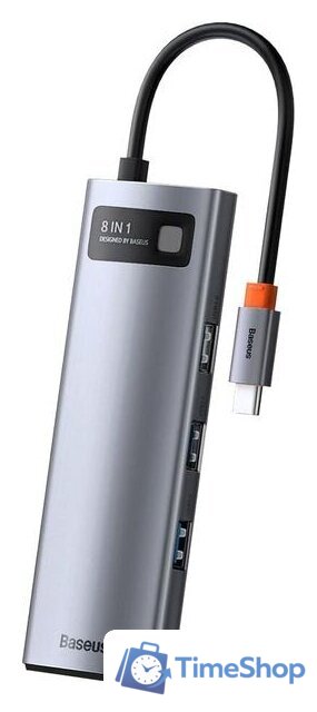 Док-станция Baseus Metal Gleam Series 8-in-1 Multifunctional Type-C HUB Docking Station CAHUB-CV0G - Изображение №3 — Интернет-магазин Time-Shop