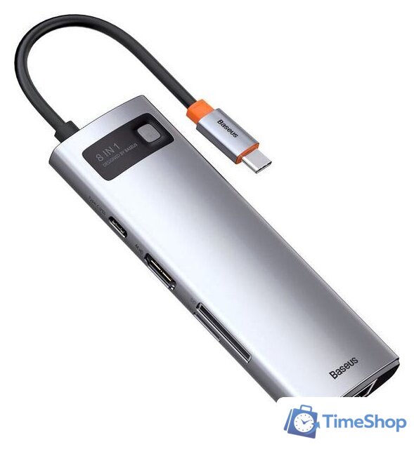 Док-станция Baseus Metal Gleam Series 8-in-1 Multifunctional Type-C HUB Docking Station CAHUB-CV0G - Изображение №1 — Интернет-магазин Time-Shop
