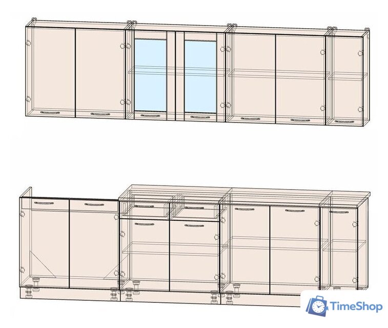 Готовая кухня Интерлиния Мила 27 (бетон-антрацит-травертин) - Изображение №2 — Интернет-магазин Time-Shop