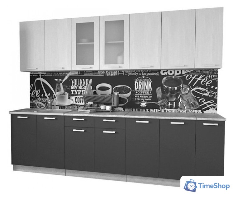 Готовая кухня Интерлиния Мила 27 (бетон-антрацит-травертин) - Изображение №1 — Интернет-магазин Time-Shop