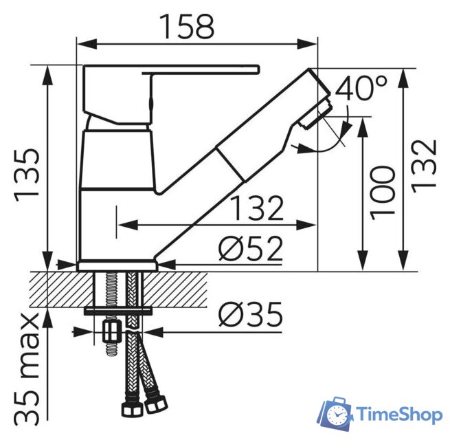 Смеситель Ferro Algeo Chrom BAG2APO - Изображение №2 — Интернет-магазин Time-Shop