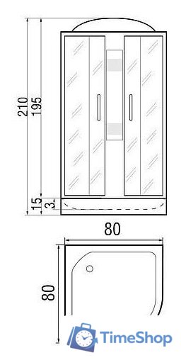 Душевая кабина River Nara Light 100/15 MT - Изображение №3 — Интернет-магазин Time-Shop