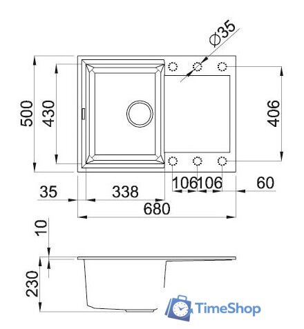 Кухонная мойка Elleci Easy 135 Espresso 78 - Изображение №2 — Интернет-магазин Time-Shop