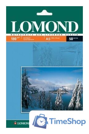 Фотобумага Lomond Матовая А5 180 г/кв.м. 50 листов (0102068) - Изображение №1 — Интернет-магазин Time-Shop