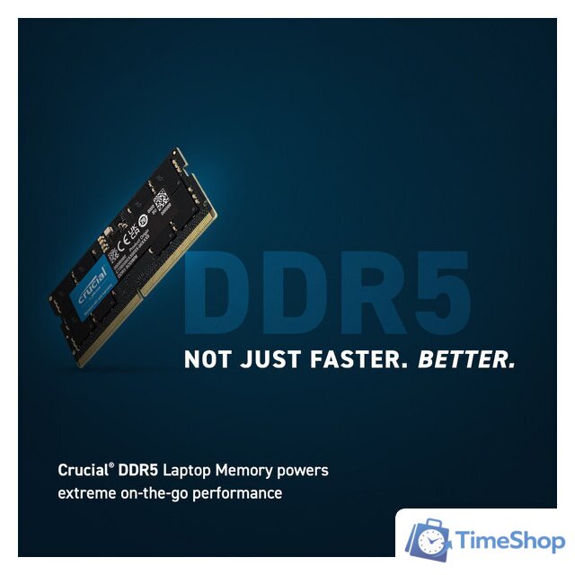 Оперативная память Crucial 16ГБ DDR5 SODIMM 4800МГц CB16GS4800 - Изображение №2 — Интернет-магазин Time-Shop