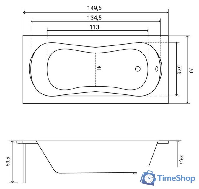 Ванна Lauter Sophia 150х70 21205150 - Изображение №30 — Интернет-магазин Time-Shop