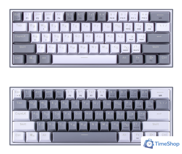 Клавиатура Redragon Fizz (серый/белый) - Изображение №6 — Интернет-магазин Time-Shop