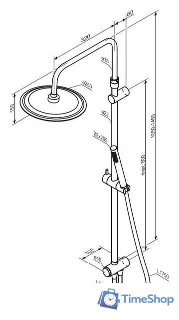 Душевая система  Damixa Scandinavian 936000000 - Изображение №7 — Интернет-магазин Time-Shop