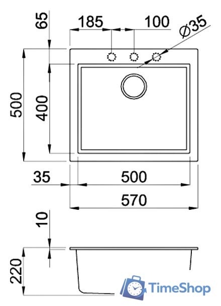Кухонная мойка Elleci Quadra 105 Tortora 43 - Изображение №2 — Интернет-магазин Time-Shop