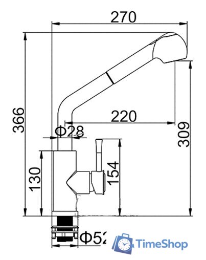 Смеситель Ledeme L76014 - Изображение №2 — Интернет-магазин Time-Shop