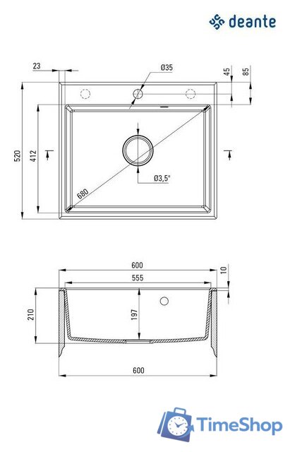 Кухонная мойка Deante ZQN_T103 - Изображение №2 — Интернет-магазин Time-Shop