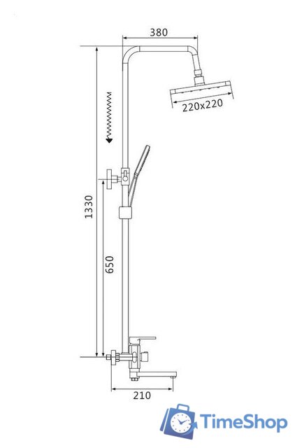 Душевая система  Shevanik S9936 - Изображение №2 — Интернет-магазин Time-Shop
