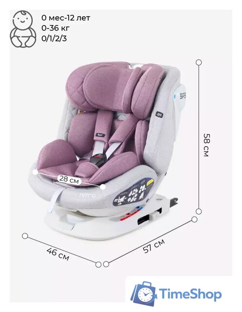 Детское автокресло Rant Nitro Isofix UB619 (серый/розовый) - Изображение №10 — Интернет-магазин Time-Shop
