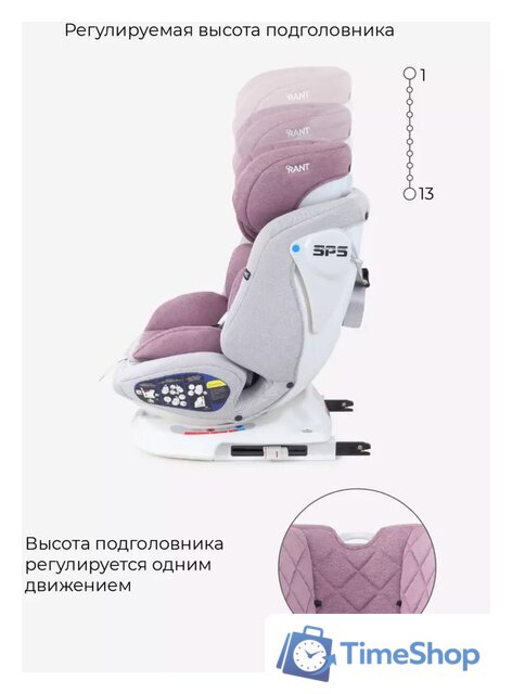Детское автокресло Rant Nitro Isofix UB619 (серый/розовый) - Изображение №6 — Интернет-магазин Time-Shop