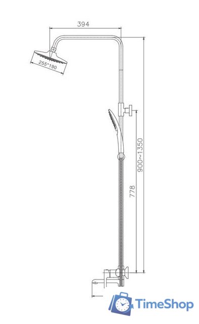 Душевая система  Haiba HB24805-7 (черный) - Изображение №2 — Интернет-магазин Time-Shop