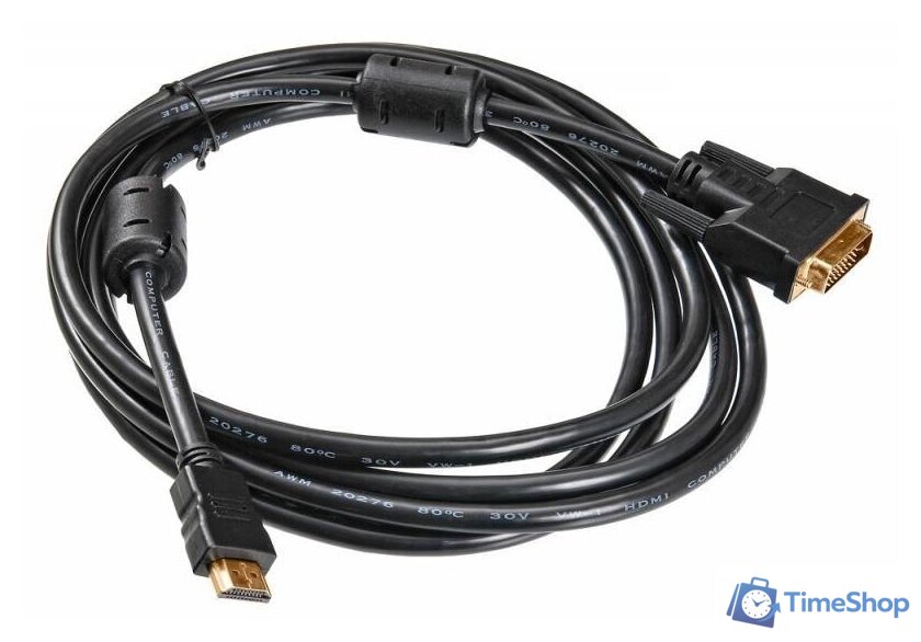 Кабель Buro HDMI-19M-DVI-D-3m - Изображение №2 — Интернет-магазин Time-Shop