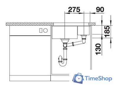 Кухонная мойка Blanco Subline 350/150-U (глянцевая магнолия) - Изображение №7 — Интернет-магазин Time-Shop