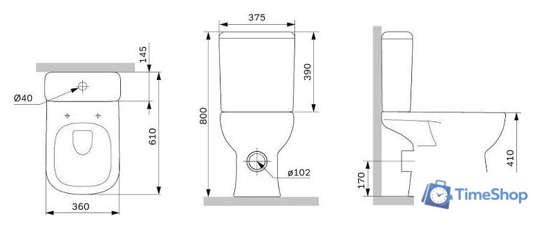Унитаз напольный AM.PM Sunny Aquaspin C85C8601SC - Изображение №10 — Интернет-магазин Time-Shop