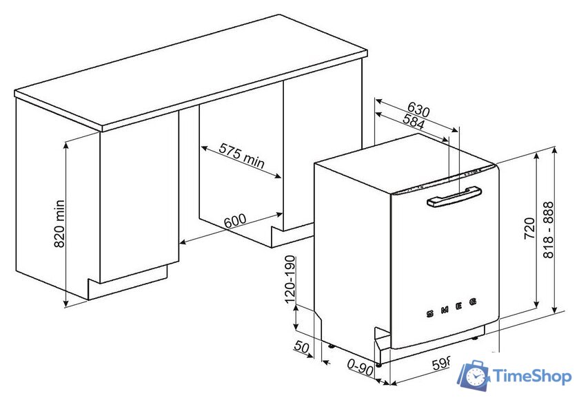 Отдельностоящая посудомоечная машина Smeg STFABRD3 - Изображение №4 — Интернет-магазин Time-Shop