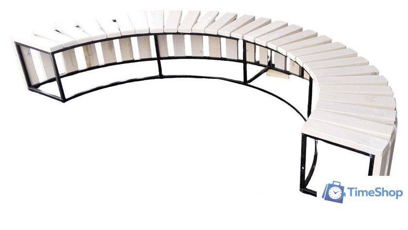 Скамейка Saniji Полукруглая Улыбка С98 2500x500x450 - Изображение №1 — Интернет-магазин Time-Shop