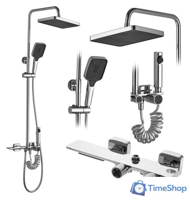 Душевая система  Rea Helix chrome REA-P6620 - Изображение №1 — Интернет-магазин Time-Shop