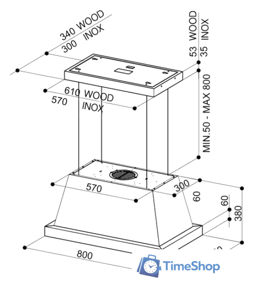 Кухонная вытяжка Faber Thea IS.EV8 WH Matt A80 SC 321.0517.781 - Изображение №3 — Интернет-магазин Time-Shop