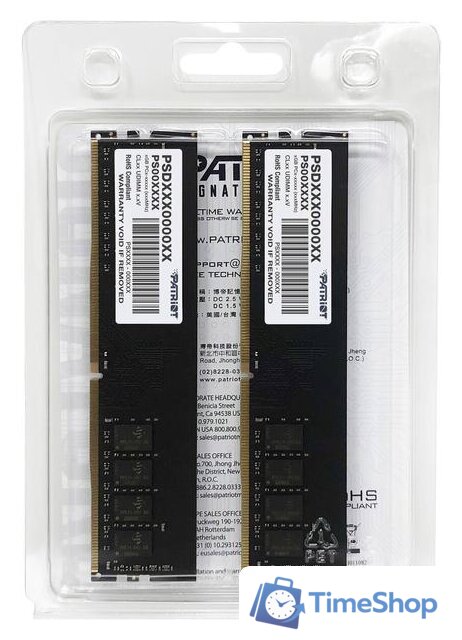 Оперативная память Patriot Signature Line 2x8GB DDR4 PC4-25600 PSD416G3200K - Изображение №4 — Интернет-магазин Time-Shop