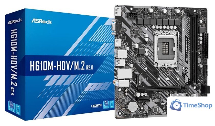 Материнская плата ASRock H610M-HDV/M.2 R2.0 - Изображение №2 — Интернет-магазин Time-Shop