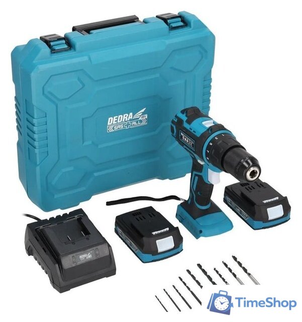 Ударная дрель-шуруповерт Dedra DED7030A02 (с 2-мя АКБ, кейс) - Изображение №1 — Интернет-магазин Time-Shop