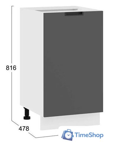Шкаф напольный Трия Гренада с одной дверью 1Н45 (белый/холст вулкан) - Изображение №3 — Интернет-магазин Time-Shop