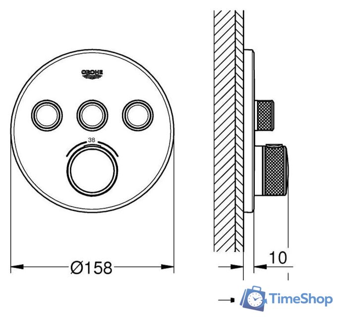 Скрытый механизм Grohe Grohtherm 29508KF0 - Изображение №5 — Интернет-магазин Time-Shop