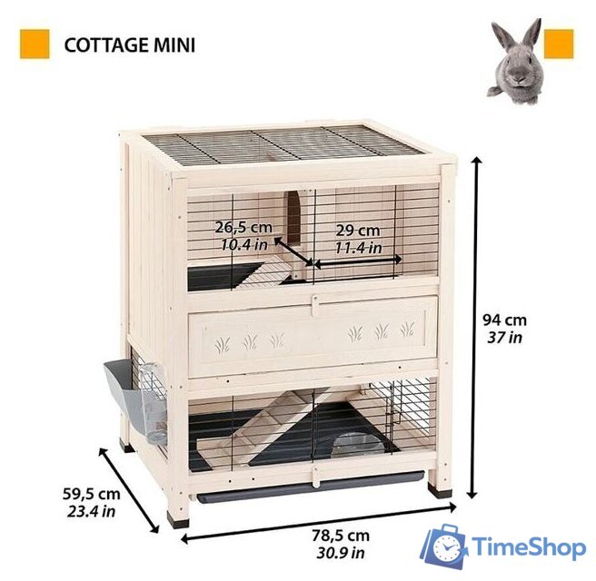 Клетка Ferplast Cottage Mini 57093900 - Изображение №2 — Интернет-магазин Time-Shop