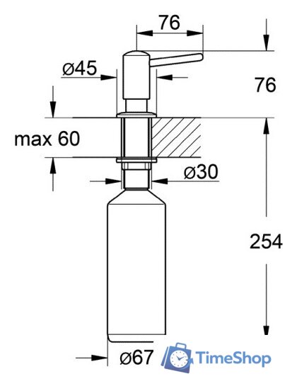 Дозатор для моющего средства Grohe Contemporary 40536000 (хром) - Изображение №3 — Интернет-магазин Time-Shop