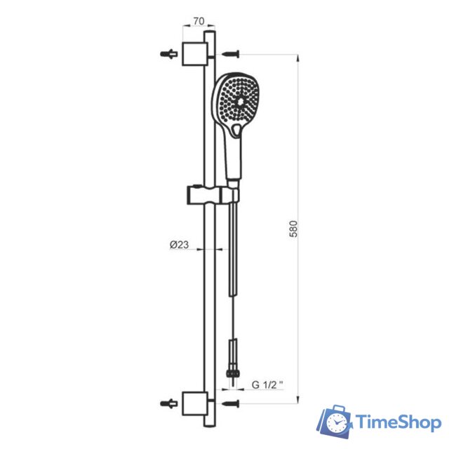 Душевой гарнитур  Azario Nevo AZ-15782023 - Изображение №2 — Интернет-магазин Time-Shop