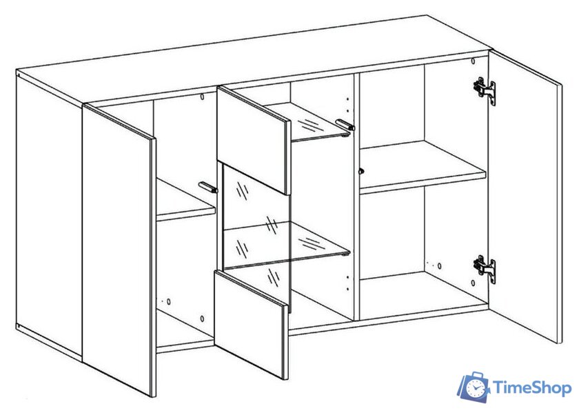 Комод НК-Мебель Point тип-1.2 71774467 (белый-белый глянец) - Изображение №3 — Интернет-магазин Time-Shop