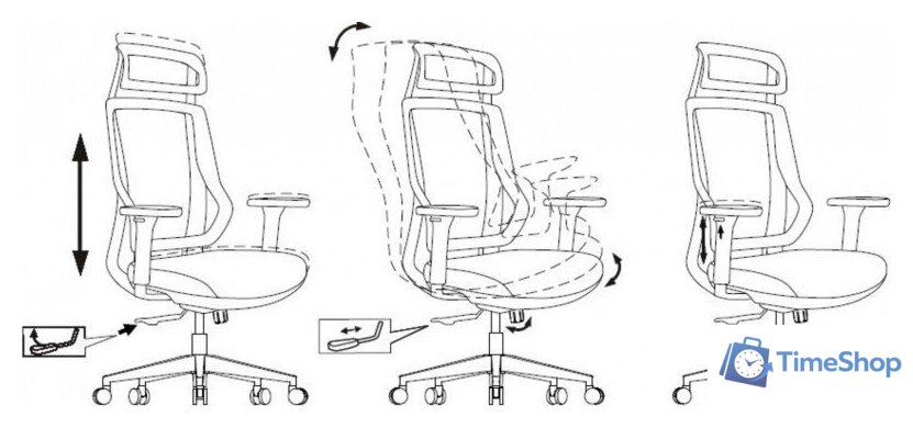 Офисное кресло Бюрократ MC-412N-H (черный, сетка) - Изображение №13 — Интернет-магазин Time-Shop