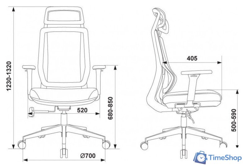 Офисное кресло Бюрократ MC-412N-H (черный, сетка) - Изображение №14 — Интернет-магазин Time-Shop