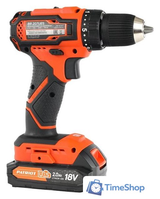 Дрель-шуруповерт Patriot BR 207UES 180301507 (с 2-мя АКБ, кейс) - Изображение №3 — Интернет-магазин Time-Shop
