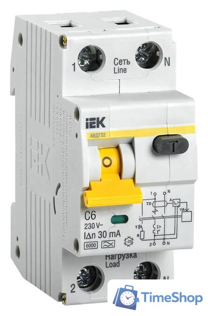 Дифференциальный автомат IEK АВДТ 32 C6 30мА MAD22-5-006-C-30 - Изображение №1 — Интернет-магазин Time-Shop