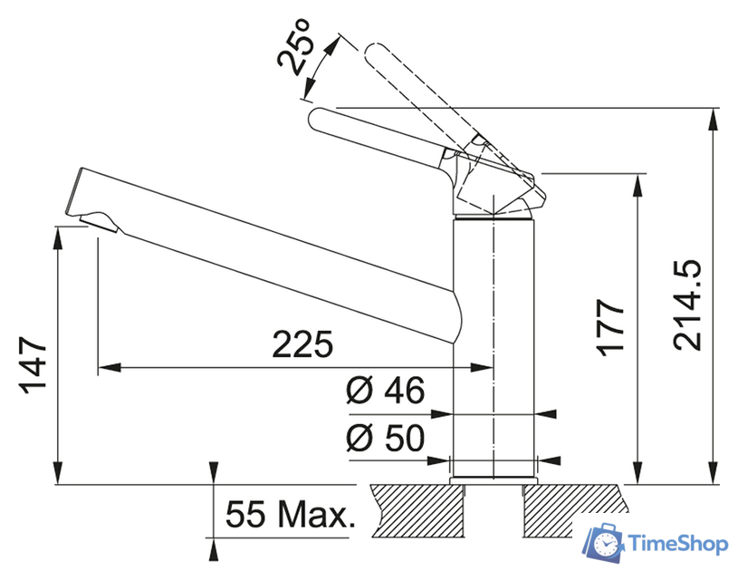 Смеситель Franke Orbit 115.0623.137 (хром/белый) - Изображение №2 — Интернет-магазин Time-Shop