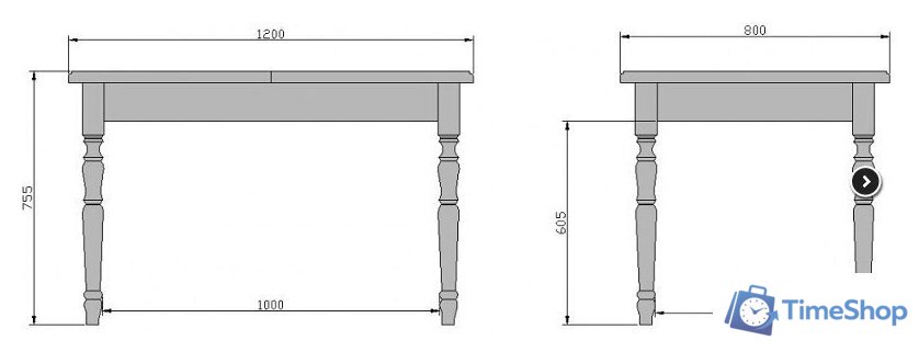 Кухонный стол Мебель-класс Дионис 01 (белый) - Изображение №2 — Интернет-магазин Time-Shop