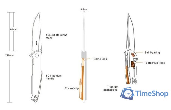 Складной нож Ruike M108-TZ - Изображение №4 — Интернет-магазин Time-Shop