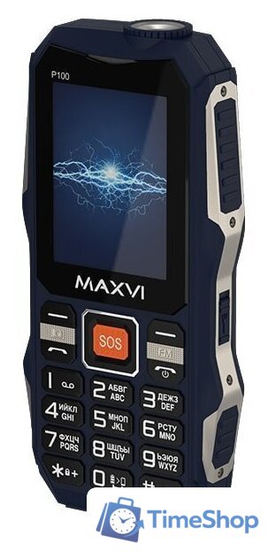 Кнопочный телефон Maxvi P100 (синий) - Изображение №4 — Интернет-магазин Time-Shop